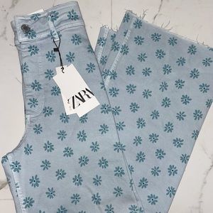 BRAND NEW FLORAL ZARA WIDE LEG JEANS